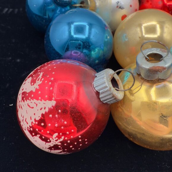 Vintage Mercury Glass Christmas Ornaments Shiny Bright Rauch Made in USA Small - Picture 2 of 16